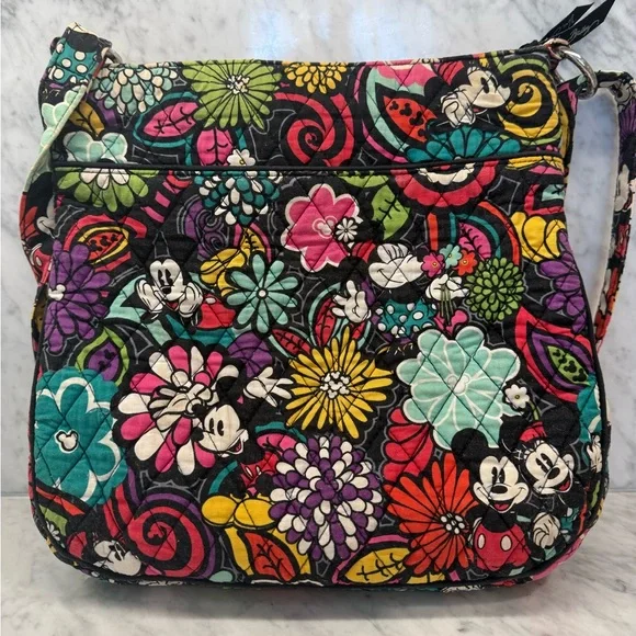 Vera Bradley Mickey’s Magical Blooms Triple Zip Hipster Crossbody Bag - Picture 5 of 7